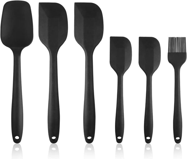 Silicone Spatula Set, 6 Piece Rubber Spatulas, Heat Resistant, Stainless Steel Core for Cooking