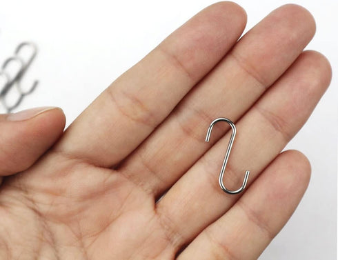 200 Pcs Mini S Hooks 0.8 Inch Stainless Steel Small S Shaped Hooks for DIY Christmas Ornament Jewelry Hanging
