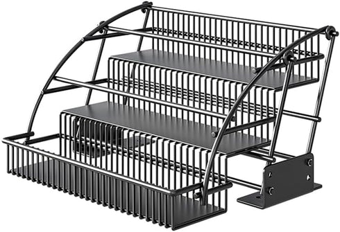 3-Tier Shelf(27.5cm/10.8in) Pull Down Spice Rack Organizer for Inside Cabinet Pantry Expandable Display Riser Shelf