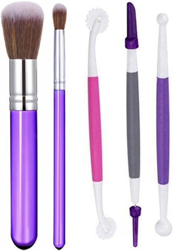 5 Pieces Cake Decorating Tool Set, Brushes for Cake Cookie Fondant Decoration