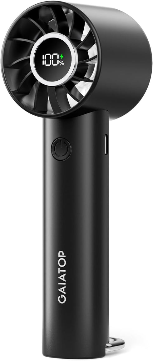 Gaiatop Portable Mini Fan, Handheld Personal Fan with LED Display, 3 Speeds, 2000mAh USB Rechargeable Battery