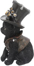 Nemesis Now Cogsmith's Steampunk Cat, Hand-Painted Black Cat Figurine with Leather Top Hat, 18.5cm