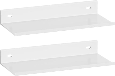 HNVNER White Adhesive Shower Caddy 30cm, Floating Bathroom Shelves for Wall 2