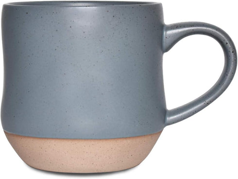 Bosmarlin Large Stoneware Speckled Coffee Mug, 17 Oz Ceramic Tea Cup, Dishwasher and Microwave Safe, Blue