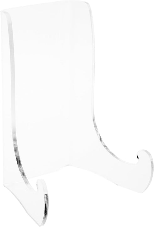 Plymor Clear Acrylic Flat Back Easel with Shallow Support Ledges, 7.5" H x 5.375" W x 4.25" D