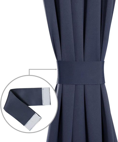 PANOVOUS Small Navy Door Window Curtain Panel for Front Door, Blackout French Door Curtain 25x40 Inch