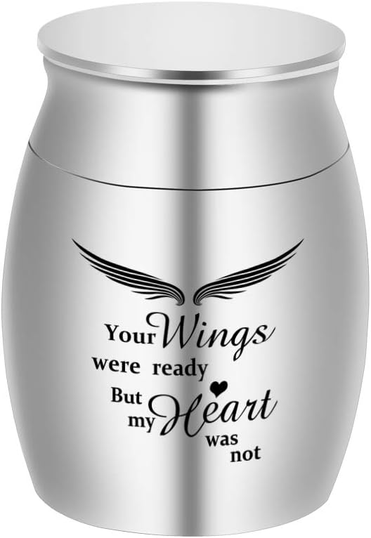 Dletay Small Keepsake Urns for Human Ashes, 1.57 Inch Mini Cremation Urns, Stainless Steel Memorial Holder