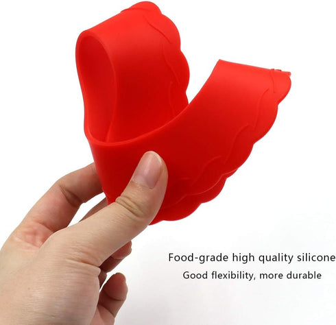 4 Pcs Mini Pie Crust Shields, Silicone Pie Pan Shield for Baking, Mini Pie Crust Protector 4 to 6 inches (Red)