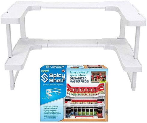 Adjustable Spice Shelf Organizer - Quality Kitchen Spice Rack, Makeup Cosmetics Stand, Bathroom Organizer