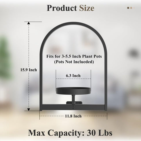 2 Pack Window Plant Shelves Indoor, Metal Wall Mounted Plant Holder, Minimalist Style Hanging Plant Shelves, Space