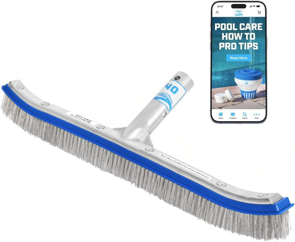 440 Combo Nylon and Stainless Steel Pool Brush - 18-Inch Heavy Duty