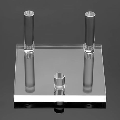 Hipiwe 4-Pack Clear Acrylic Display Stand, Three-Peg Easel Stands for Fossil Coral, Geodes, Rock Mineral Collectibles