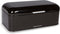 Culinary Couture Extra Large Black Bread Box - Holds 2 Loaves, 16.5" x 9" x 6.5", Stainless Steel Vintage