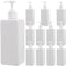 Okllen 12 Pack 16 Oz Plastic Pump Bottles, Empty Refillable Liquid Soap Dispenser for Shampoo, Lotion, Cleaning
