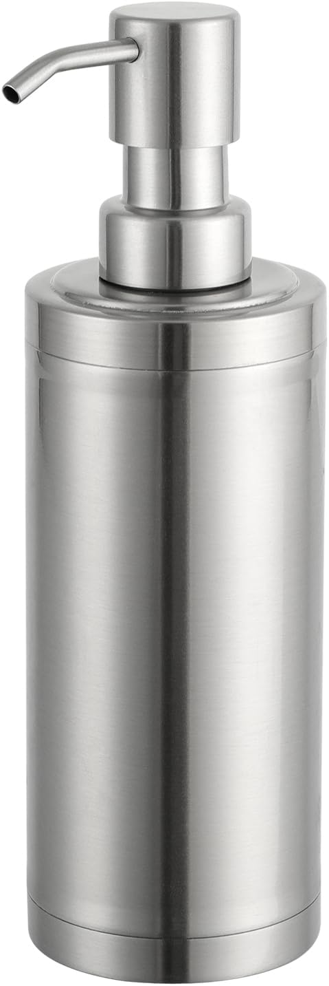 GAPPO Brushed Nickel Soap Dispenser, Stainless Steel Pump Hand Lotion Bottle for Bathroom, Bedroom & Kitchen (300ML)