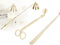 3 in 1 Candle Snuffer Kit, Long Handle Extinguisher, Wick Trimmer, Cutter, Dipper - Gold