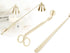 3 in 1 Candle Snuffer Kit, Long Handle Extinguisher, Wick Trimmer, Cutter, Dipper - Gold