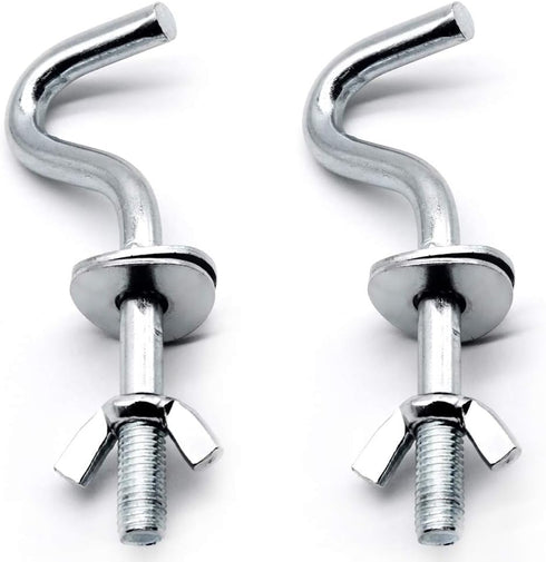 Zinc Heavy-Duty Replacement Hooks, 2 Packs Holding Hammock Fit 3/8 Inch Dia. 1-1/4 to 2 Inch Long Hole