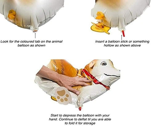 Pack of 6 Walking Animal Balloons, Farm Animal Balloon Birthday Party Décor (Pony, Duck, Rooster, Cow, Pig, Sheep)