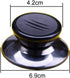 2 Sets Universal Pot Lid Cover Knob Handle, Replacement Pot Grip Knob Cap 2.7" Stainless Steel Base - Black+Silver