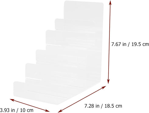 5-Tier 7.67X7.28X3.93 Inches Cabilock Multi-Layer Acrylic Wallet Display Shelf Purse Organizer Stand for Tabletop Use