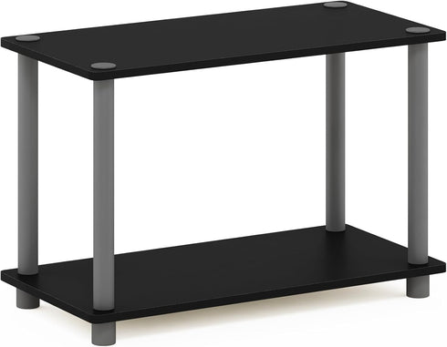 2-Tier Furinno TURN-N-TUBE Side Table, Modern Rectangle End Table with Open Shelf, Night Stand, Bedside Table, Toolless