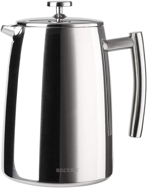 Secura French Press Coffee Maker, 50-Ounce, 304 Stainless Steel Insulated Coffee Press