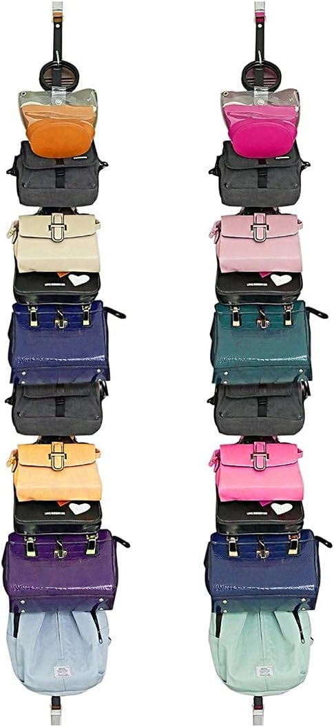 IZUS Bag Organizer Holder, 2 Pcs Purse Hanger with 20 Hooks for Closet and Door