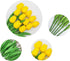 Artificial Tulips 10Pcs Real Touch Fake Tulips, PU Flower Arrangement Bouquets for Home Decoration (Yellow)