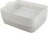 White Plastic Storage Basket Tray, Large Pack of 6