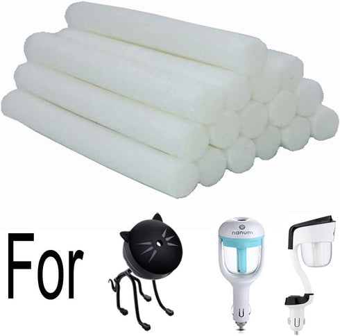 Cotton Filter Sticks 16-Pack Cotton Filter Refill Sticks Wick Replacement Sponge Filters for Portable nanum Car Humidifier essential oil Diffuser Wicks by BINHAI