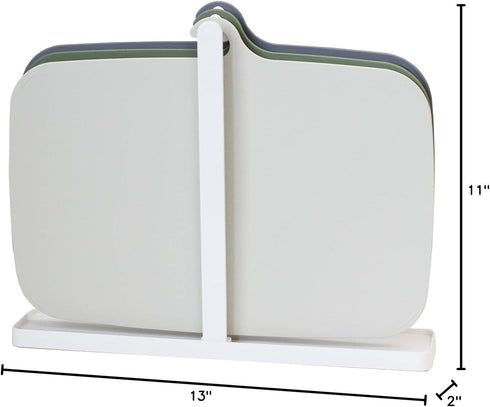 Color-Coded Cutting Board Set, 3 Cutting Boards with Stand Hanger, Dishwasher-Washable