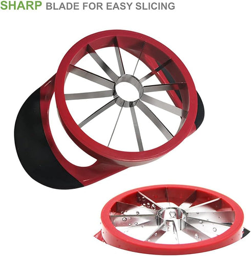 Stainless Steel Apple Corer and Slicer, Ergonomic ABS Anti-Slip Handle with 12 Sharp Blades, Large Size Cutter