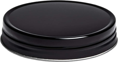 AllSpice Rust-Proof Wide Mouth Aluminum Mason Jar Lids, Leak-Proof 12-Pack (Black)