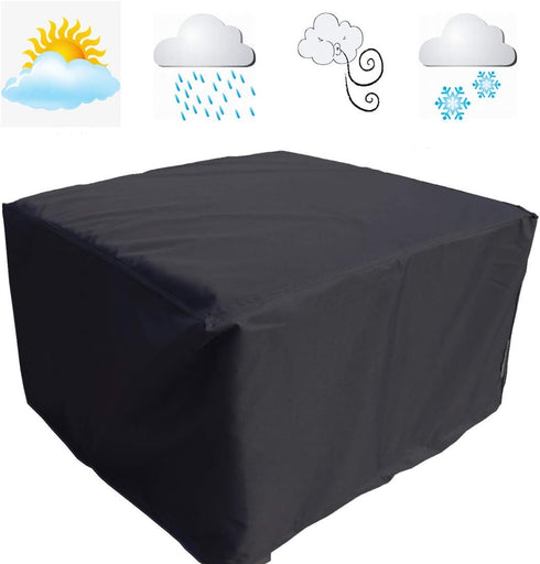 FLR 49x49x29in Patio Table Cover Square Black Waterproof Outdoor Dinner Protector Dust-Proof Table Desk Cover Furniture