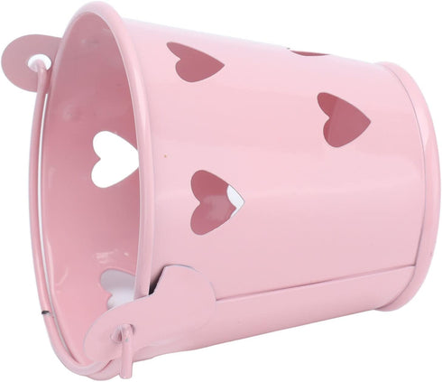 Tinplate Metal Bucket with Handle, 12pcs Mini Hollow Love Candy and Snack Storage Tin Bucket for Gardening Crafts, Home
