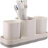 Toothbrush Holder and Toothpaste Dispenser, 2 Bathroom Cups Organizer for Vanity Countertop, Kids Decor