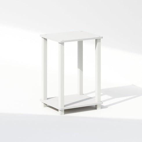 2-Tier Closet, Furinno Simplistic Night Stand, Small Nightstand with Open Shelf, Toolless Assembly Bedside Table, End