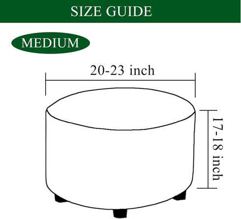 Outdoor,M,07 CRFATOP Printed Round Ottoman Covers Slipcover Stretch Footstool Protector Covers Soft Footrest Ottoman
