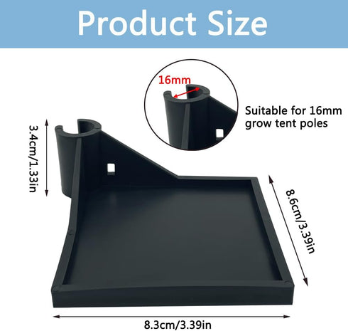 Generic 4 Shelf,16 mm (Black/4PCS) PCS Grow Tent Corner Grow Tent Accessories,White Grow Tent Shelves for Place The