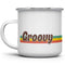 Groovy Retro Camper Enamel Mug, Outdoor Camp Mug, Camping Coffee Mug (12oz)
