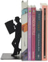 'The Reader' Bookend - Decorative Metal Book Holder for Shelves, Modern Black Design for Home Office Décor