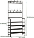 8 Closet 4 Coat Rack Shoe Rack With Storage Shelf Freestanding with Hooks for Entryway Bedroom Tier, Black