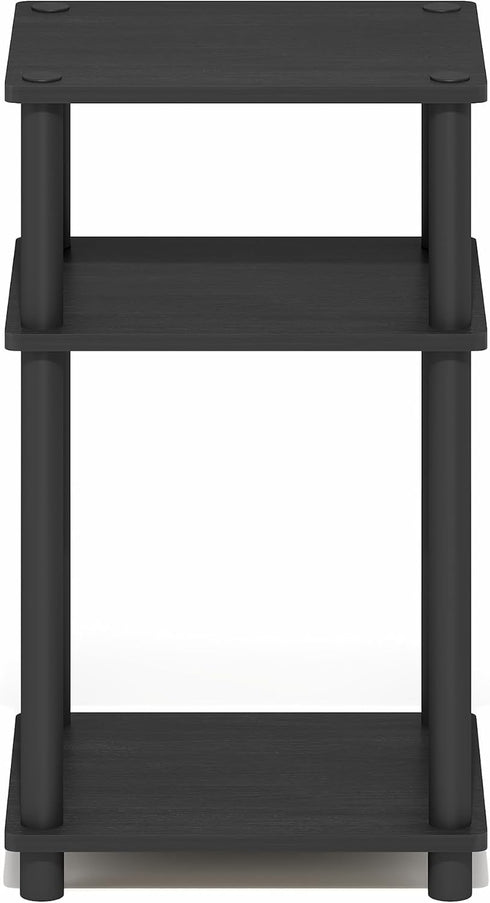 3-Tier Furinno Turn-N-Tube Side Table, End Table with Open Shelf, Toolless Assembly Night Stand, Bedside Table