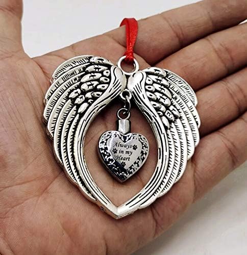 JUPPE Memorial Sympathy Gift - Angel Wings Christmas Ornament Decoration - A Piece of My Heart Lives in Heaven