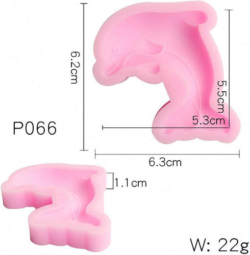 Set of 3 Dolphin Silicone Fondant Molds for Cake Decorating, Chocolate Candy, Sugar Craft, Epoxy Resin, Polymer Clay