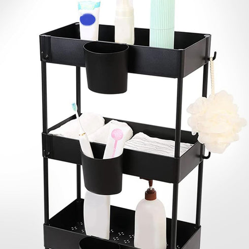 NUOBESTY Hanging Cup Holder Utility Rolling Cart Organizer, 4Pcs Makeup Pencil Holder for Art Craft Supplies Storage
