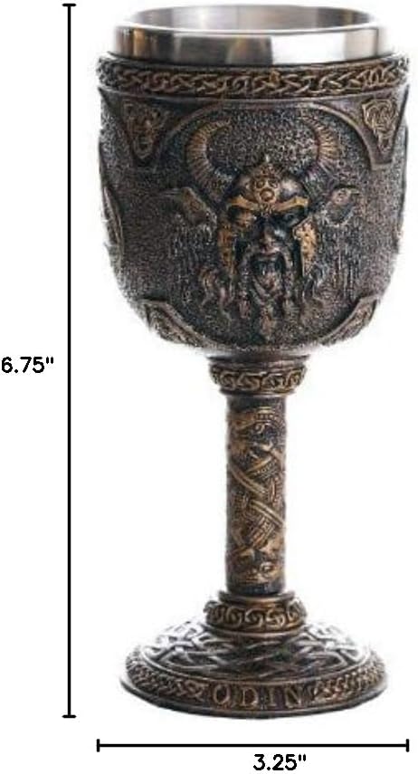 Pacific Giftware Norse Mythology Alfather Odin King of Asgard Wine Goblet Chalice Cup, 7oz