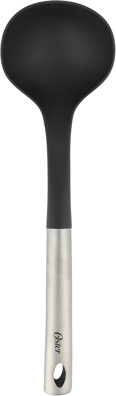 Oster Baldwyn 12" Nylon Ladle, Black with Stainless Steel Handle