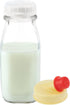 12 Oz 12 kitchentoolz Glass Creamer Bottle Square Glass Milk Bottle with Lids- Glass Bottles with Lids - Milk Container